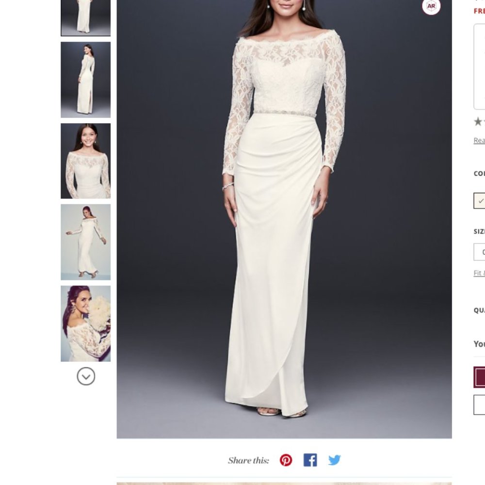 New Off-the-Shoulder Lace Sleeve Wedding Dress